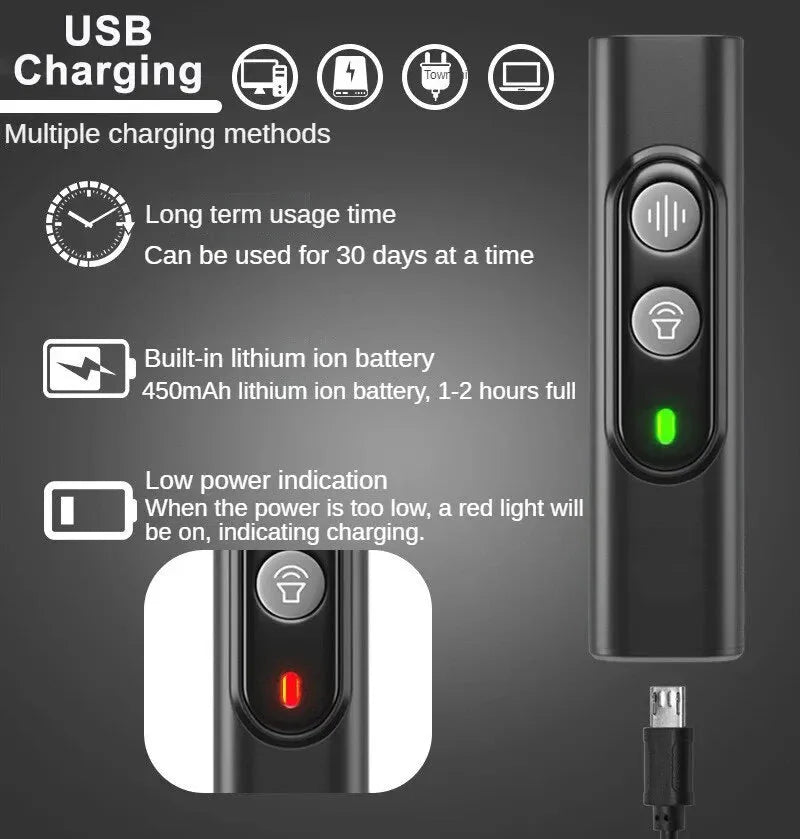 No-Shock Ultrasonic anti Barking Device Pet-Friendly and USB Rechargeable